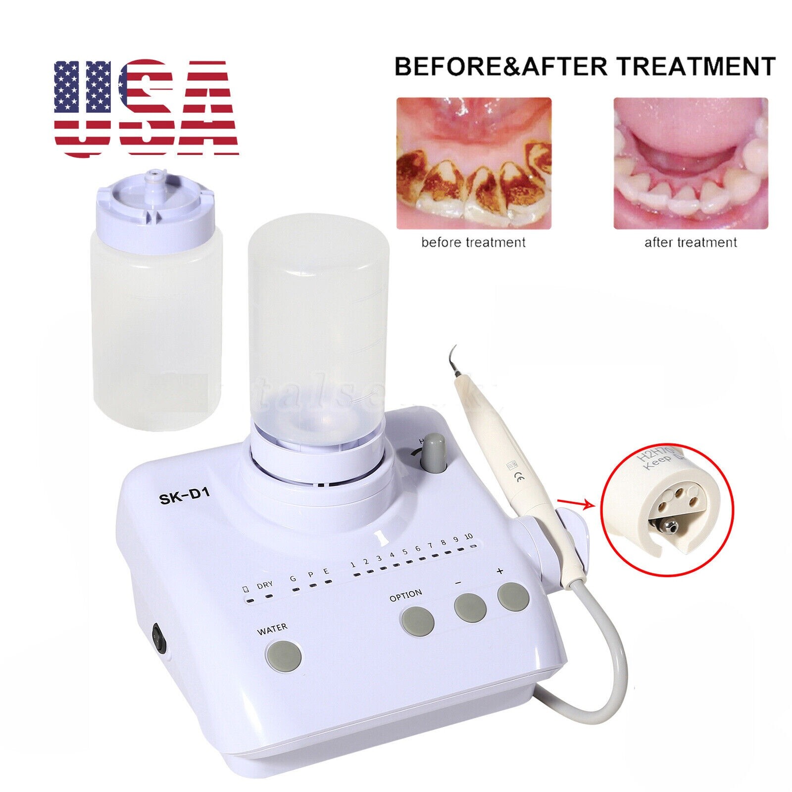 USA Auto-Water Supply Dental Ultrasonic Scaler w/ Scalering Handpiece BN