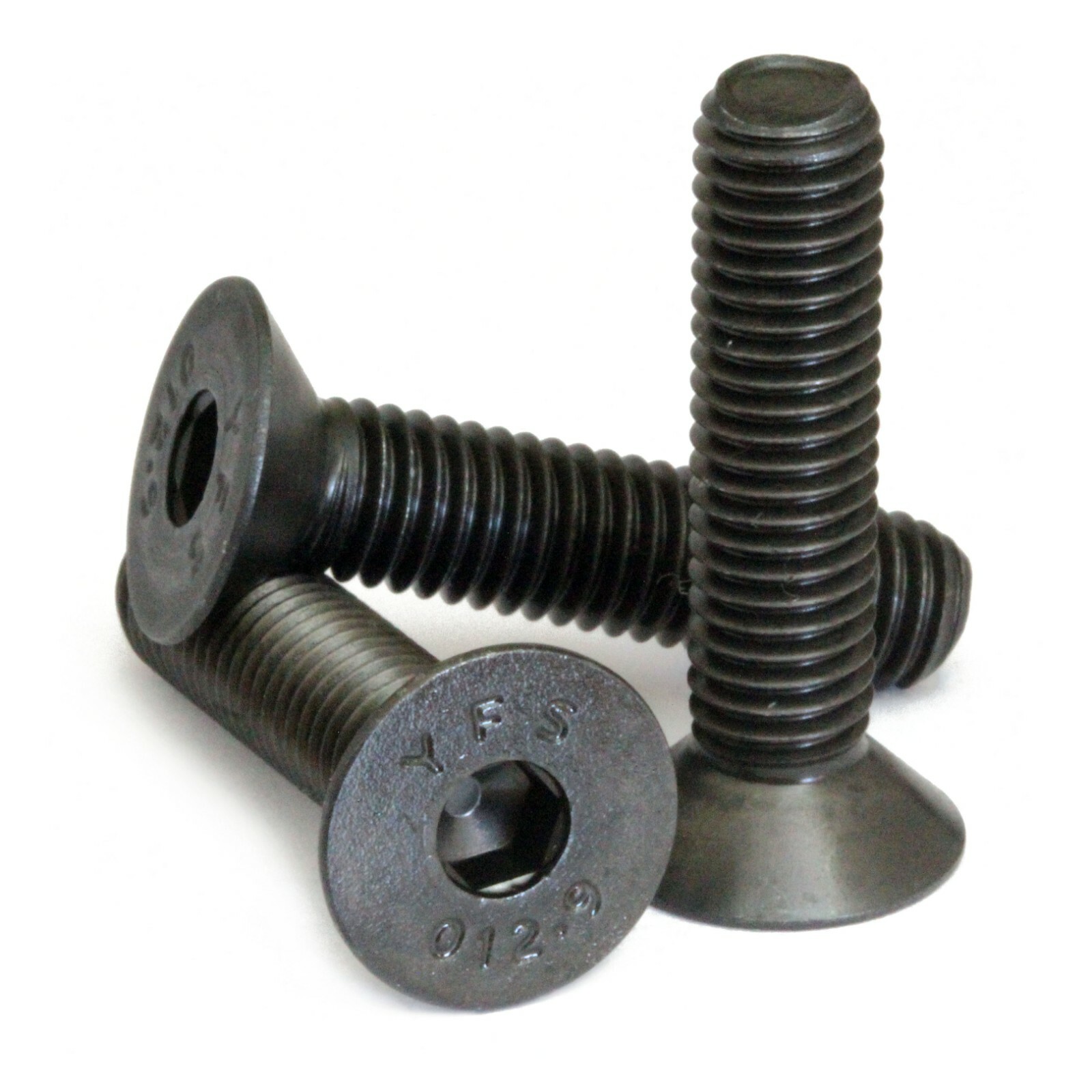 #10-24 Flat Head Socket Cap Screws, 82° Countersunk Alloy Steel Black Oxide SAE