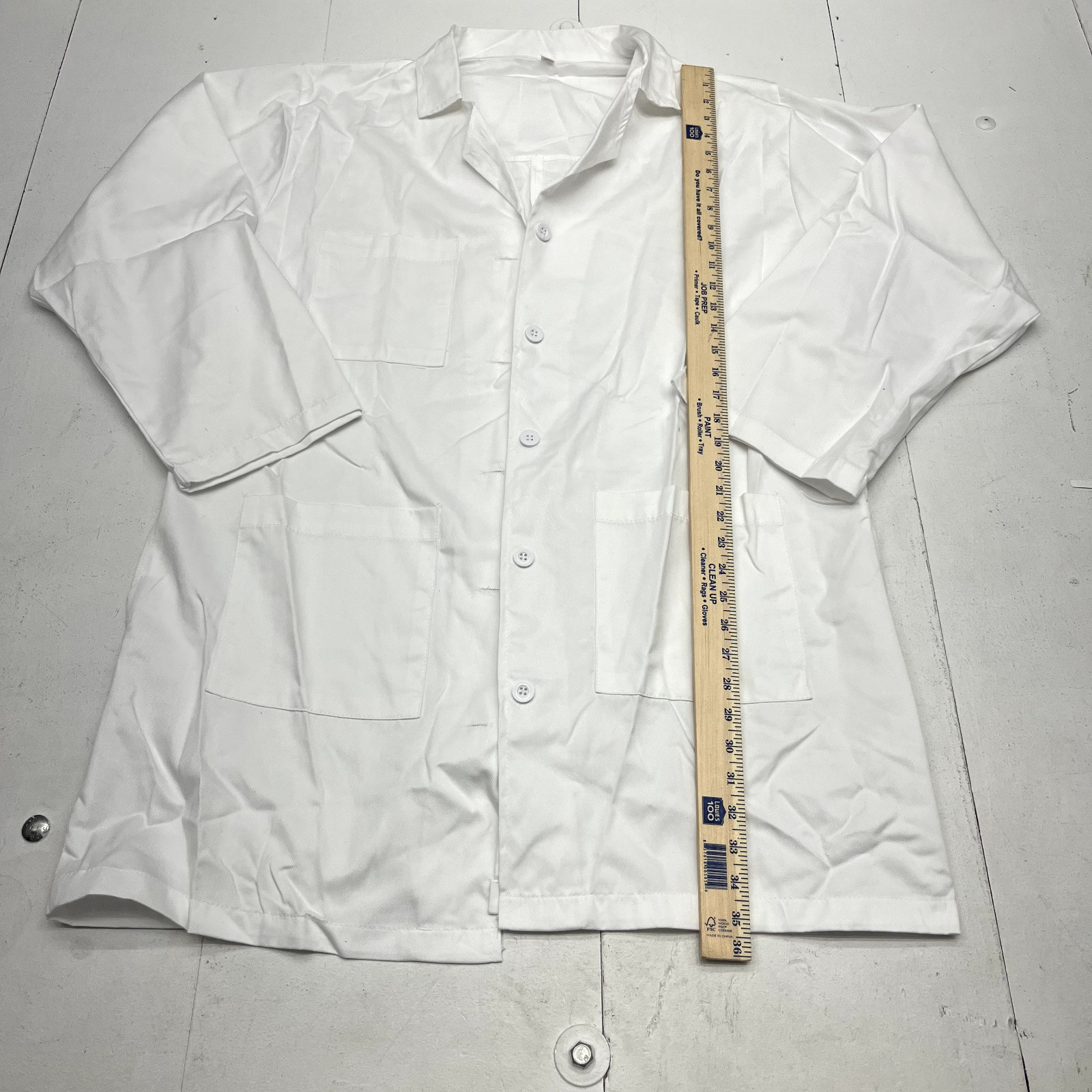 NY Three White Long Sleeve Chef Coat Unisex Adult Size X-Large NEW