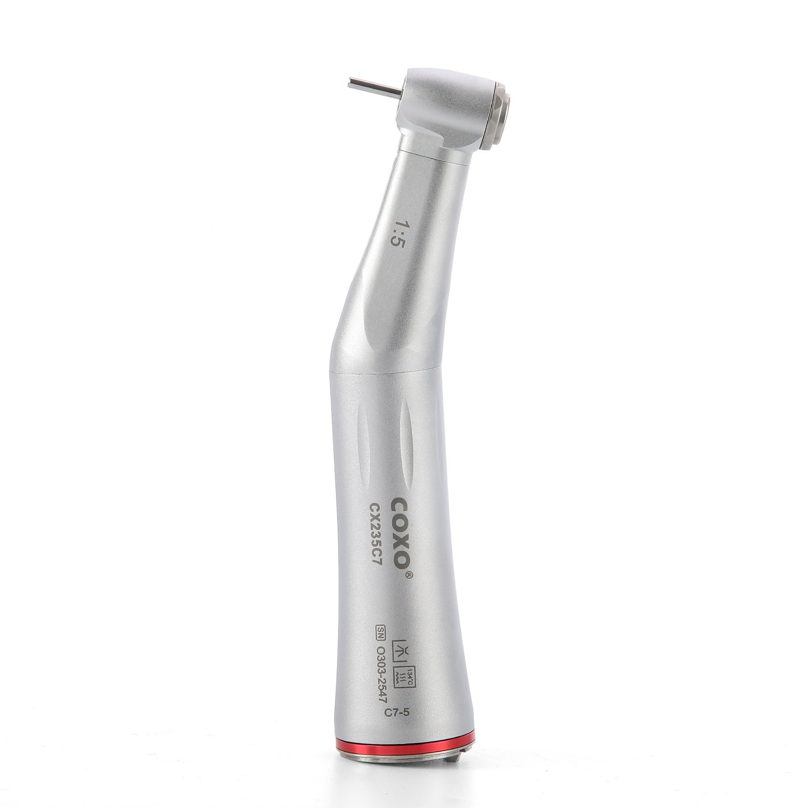 COXO CX235C7 Dental Fiber Optic LED Standard Head 1:5 Contra Angle Handpiece