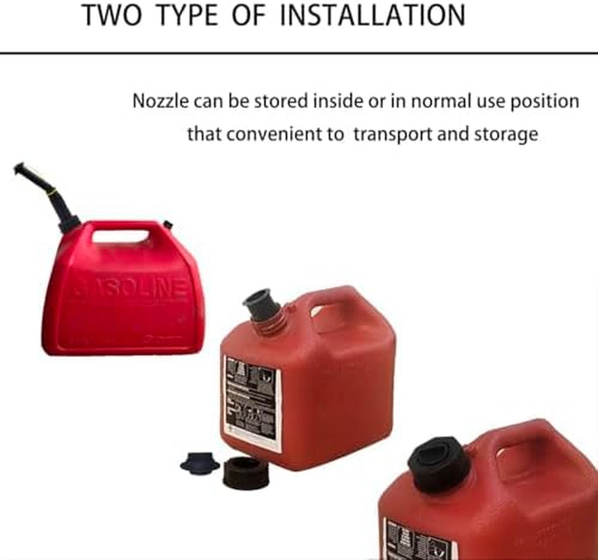 4 Pack Gas Can Spout Replacement Kit Universal Leakproof Black