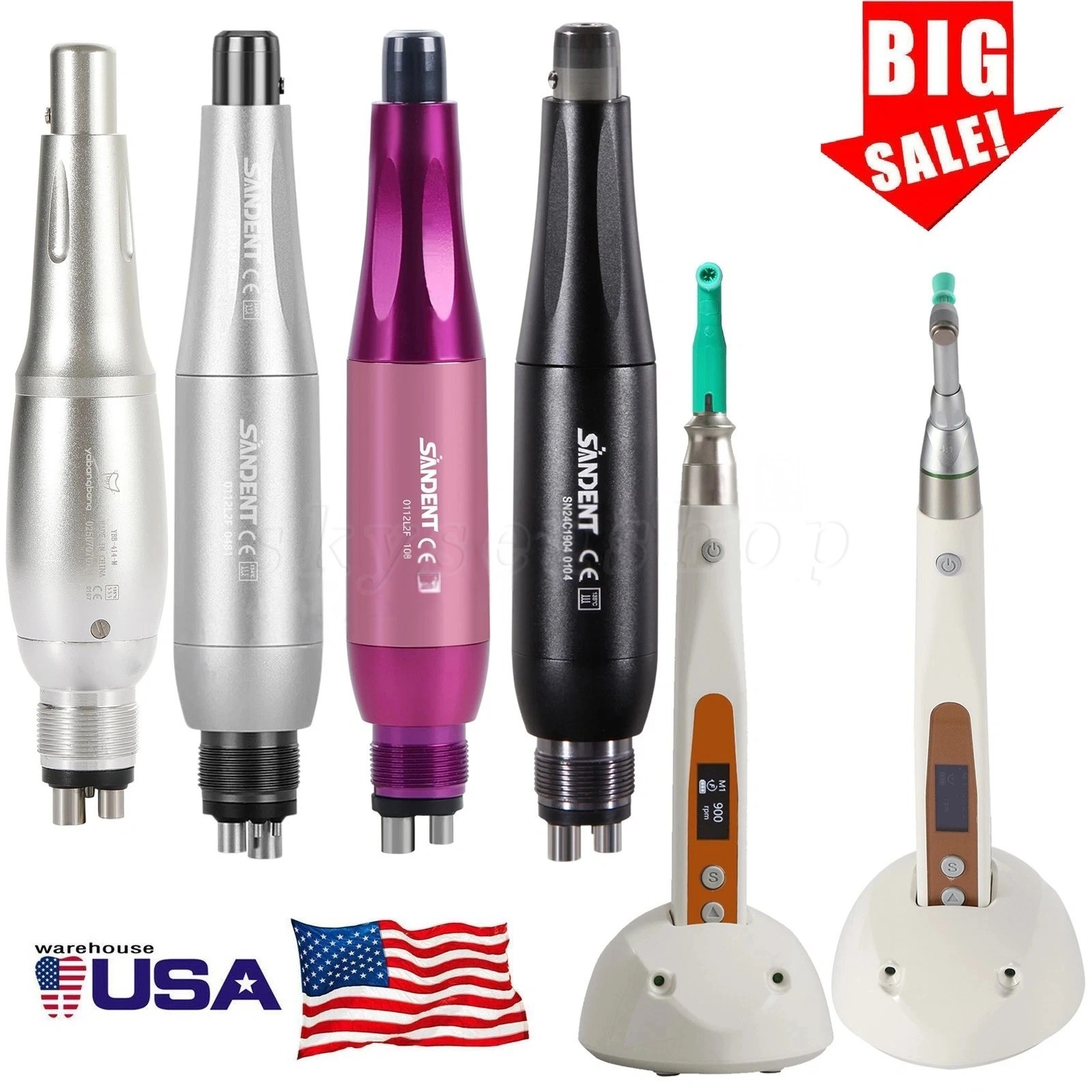 Dental Electric Hygiene Prophy Handpiece 360° Swivel Polishing Angles 5 Types