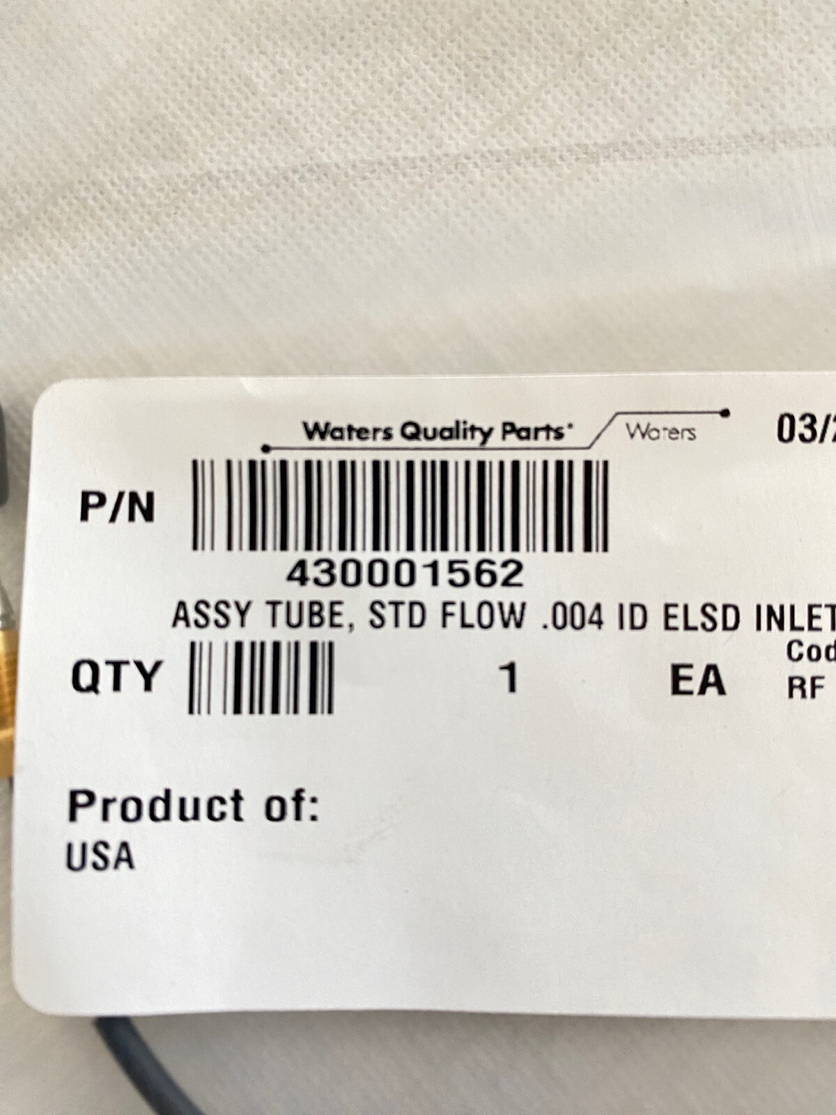 New WATERS UPLC Standard Flow Tube Assembly 0.004”ID ELSD Inlet 6”L 430001562