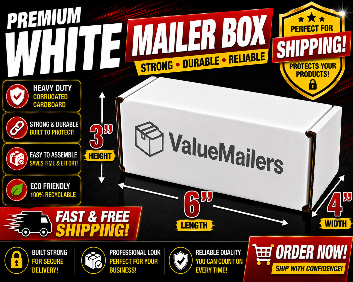 150 – 6 x 4 x 3 White Corrugated Shipping Mailer Packing Box Boxes 6 x 4 x 3
