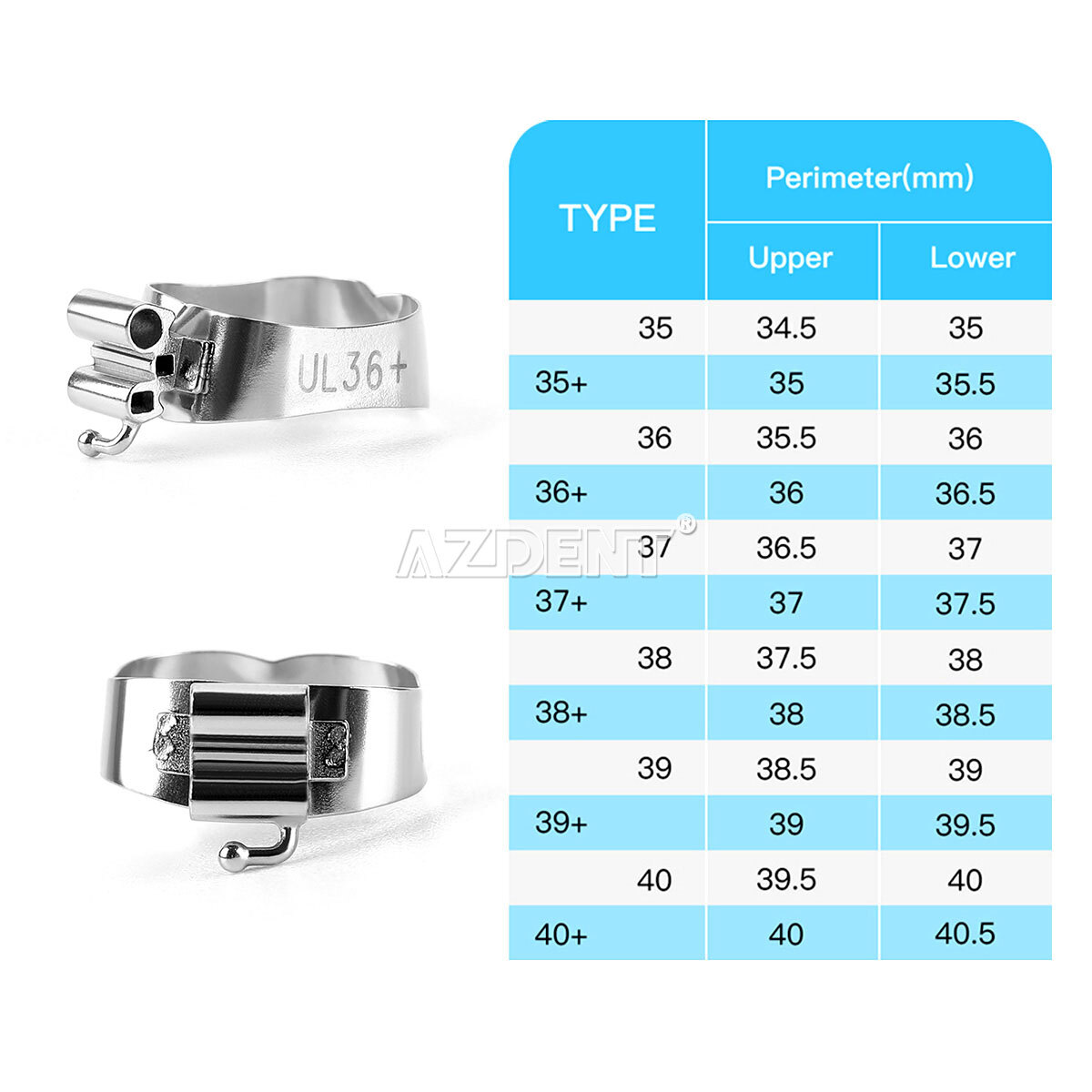 Dental Orthodontic Roth 022 1st Molar Buccal Tube Prewelded Bands 35-40+ Single