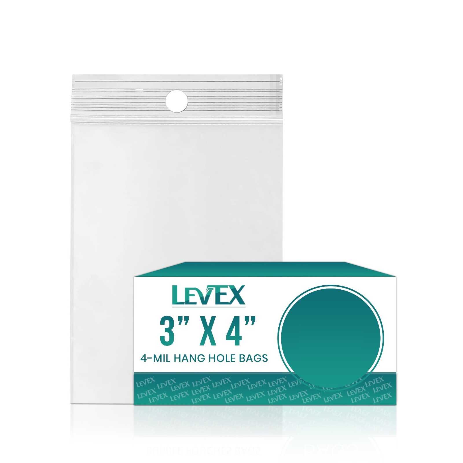 HANG HOLE HEAVY DUTY 4 Mil Clear Zip Seal Bags Reclosable Top Lock Plastic
