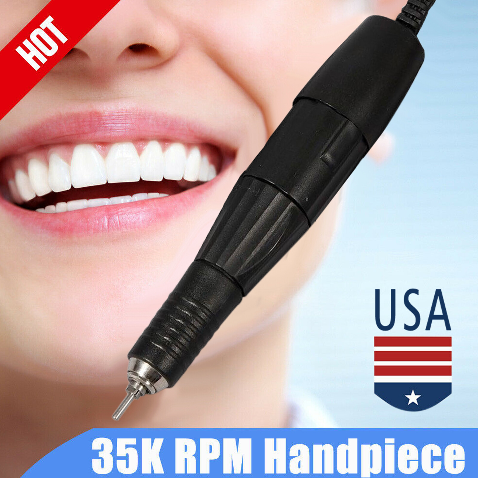 USA Dental Lab Polisher Micro Motor 35K RPM Polishing Handpiece Hand piece