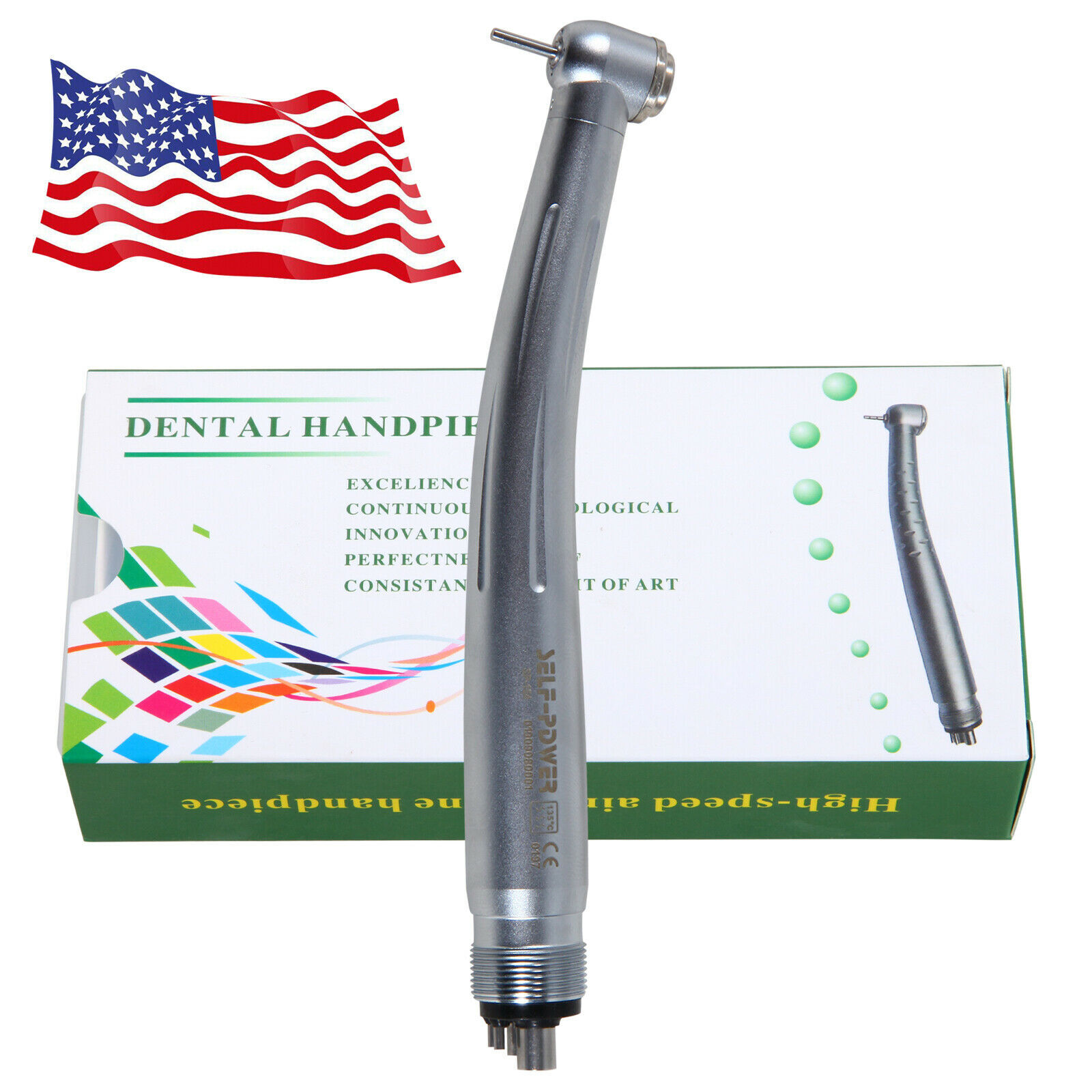 10 packs USA Dental High Speed Handpiece Push Standard Head 4Holes Turbine