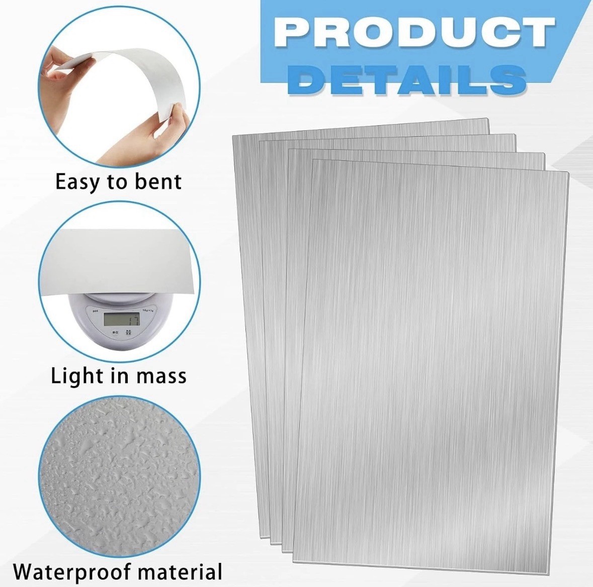 500 Pcs 68800 Mill Finish Aluminum Roof Flashing Shingles 0.011” x 5″ x 7″