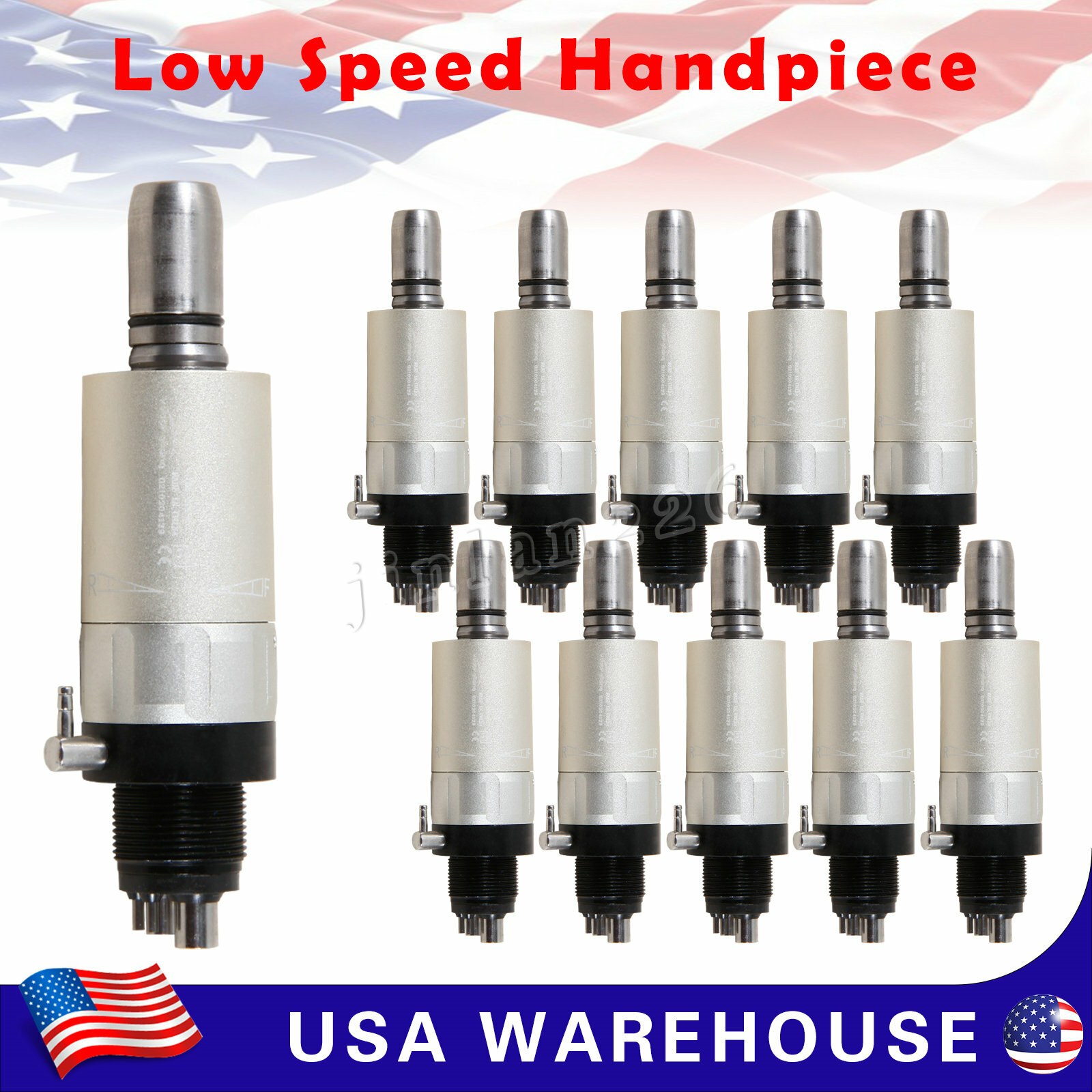 USA Dental Slow Low Speed Handpiece Air Motor 1:1 Direct Drive 4 Hole