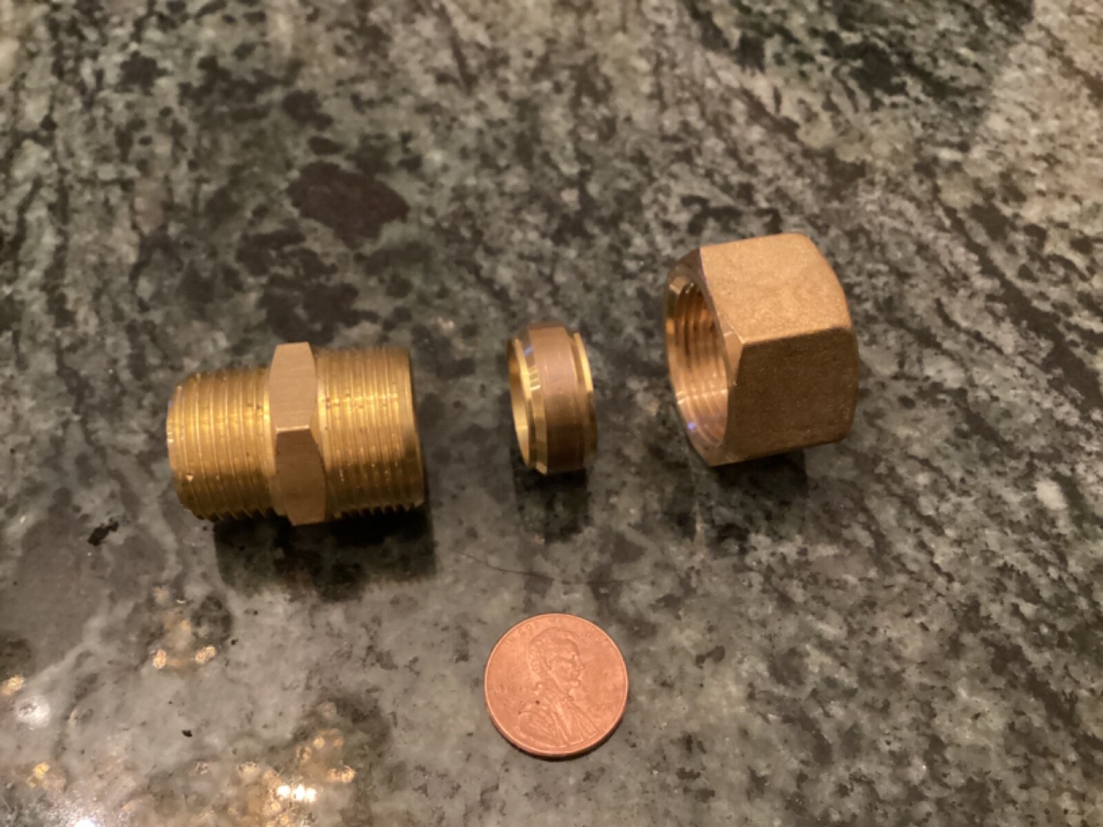 brass 1/2 NPT to 18 MM smooth pipe compression fitting adapter water plumbing