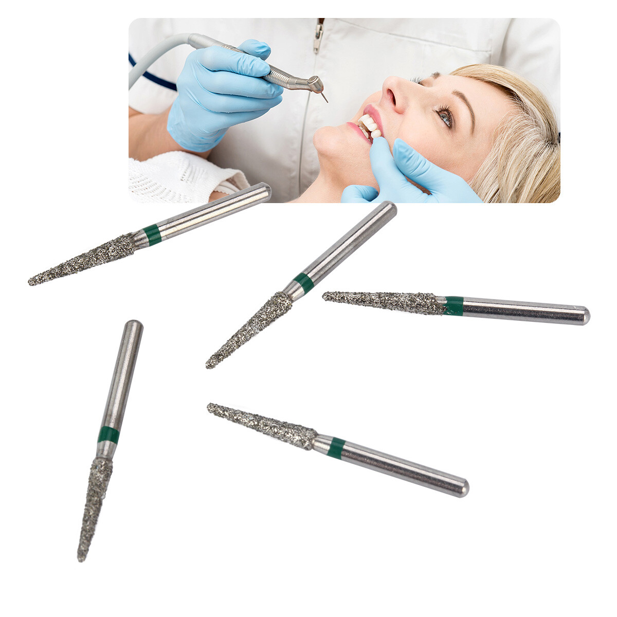 Dental Diamond FG Burs for High Speed Handpiece Friction Grip 1.6mm 100 Types
