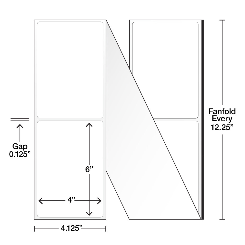 500 4×6 Fanfold Direct Thermal Shipping Labels for Zebra, Rollo, MUNBYN Printers