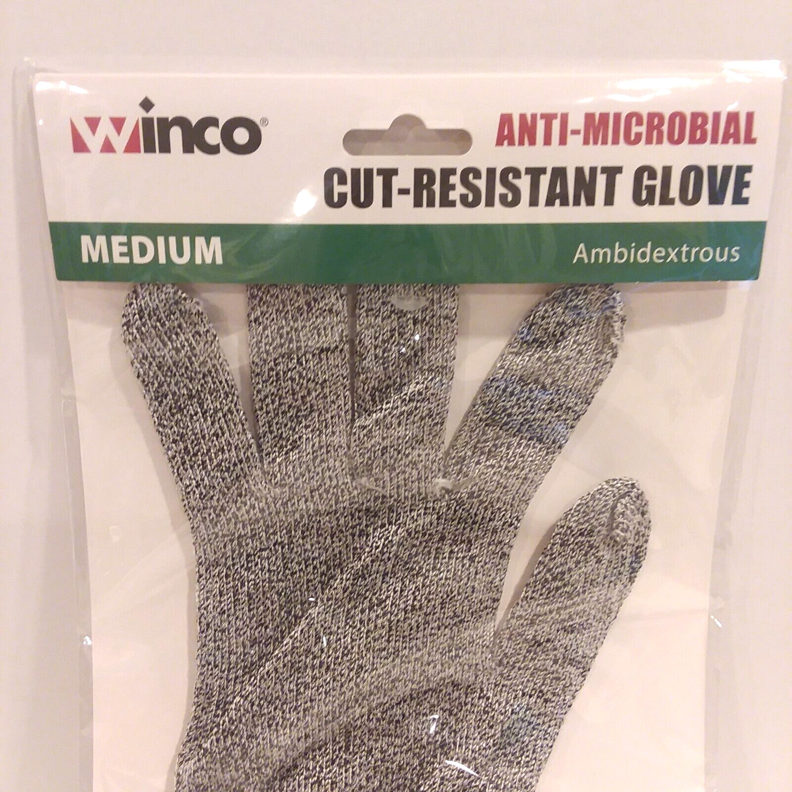 Winco Protective Cut Resistant Glove ANSI Level A5 Anti Microbial GCRA-M MEDIUM