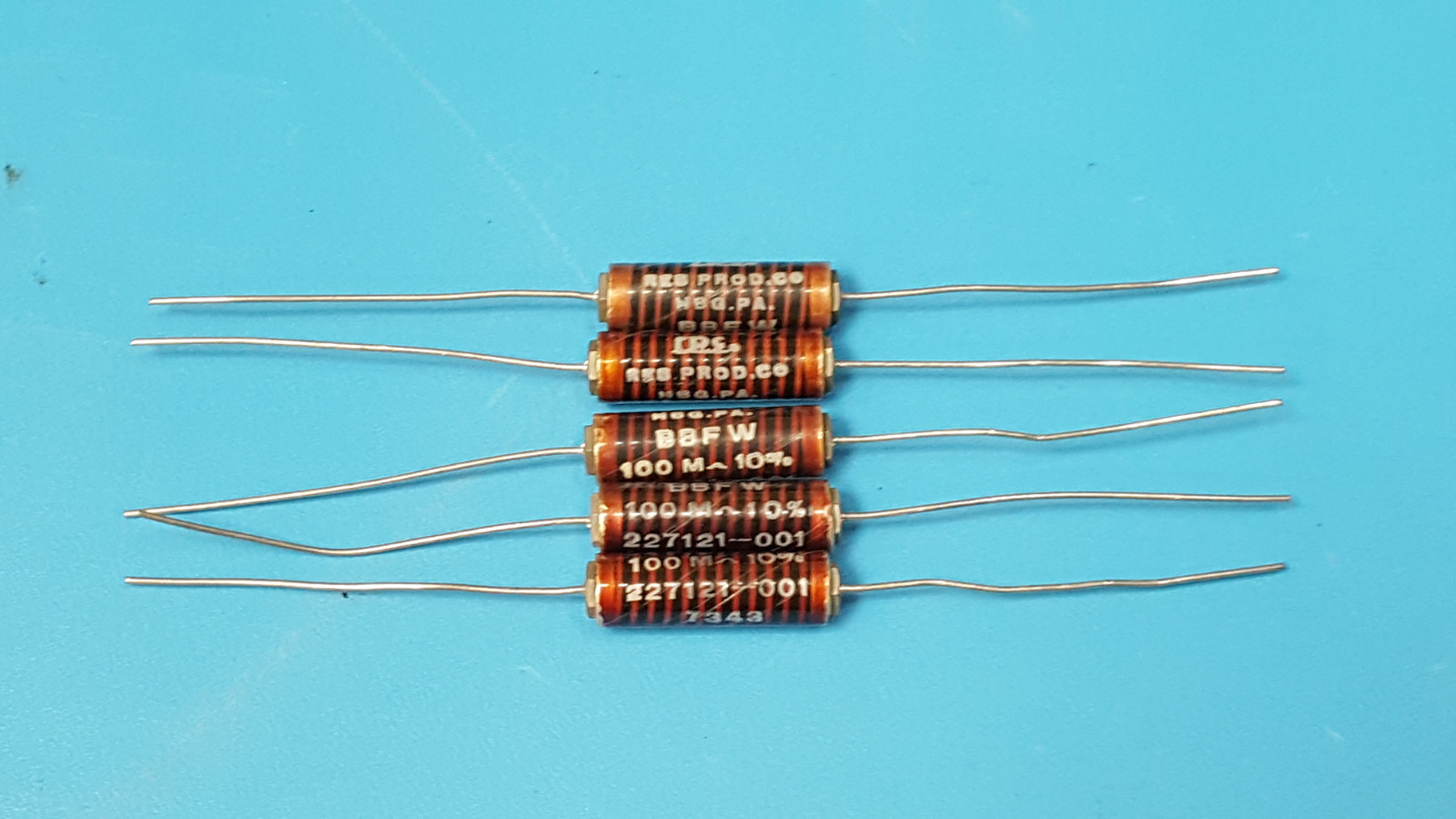 5 Pcs, Resistor, High Voltage, Axial, 100M Ohms, 3.5kV, 1W, Vishay, BBFW100MKF08
