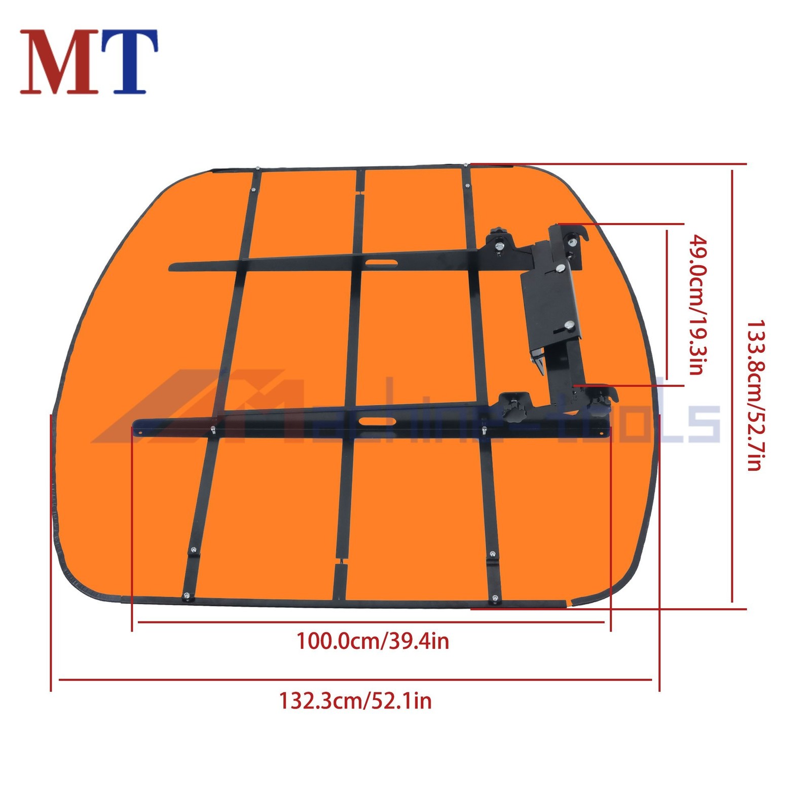 Tractor and Mowers Umbrella 52″ X 52″ Orange Canopy For ROPS 2″ x 2″ or 2″ x 3″