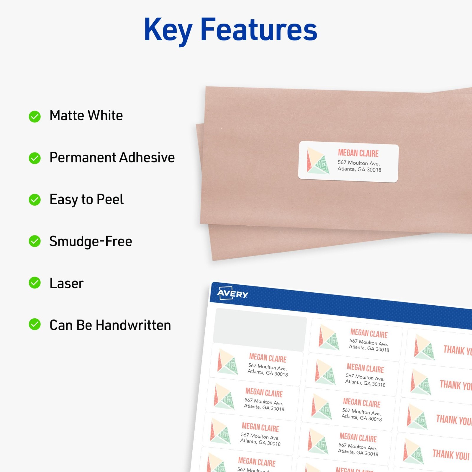 Customizable Printable Address Labels 1″ x 2-5/8″ – 3,000 Blank Mailing Stickers