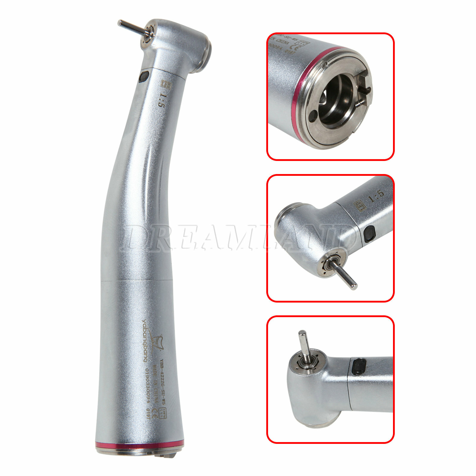 Mini Internal four spray 1:5 Increasing LED Fiber Optic Contra Angle FDA