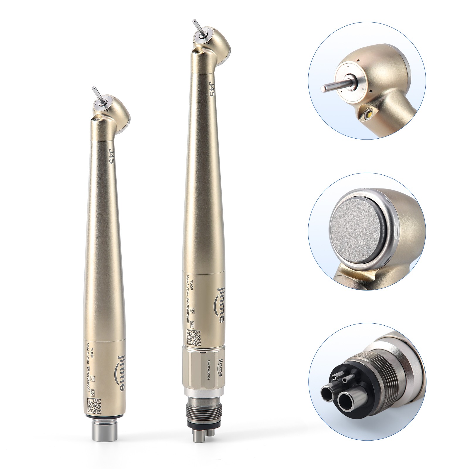 Jinme Dental 45° LED High Speed Dental Air Turbine Handpiece 4Hole Generator