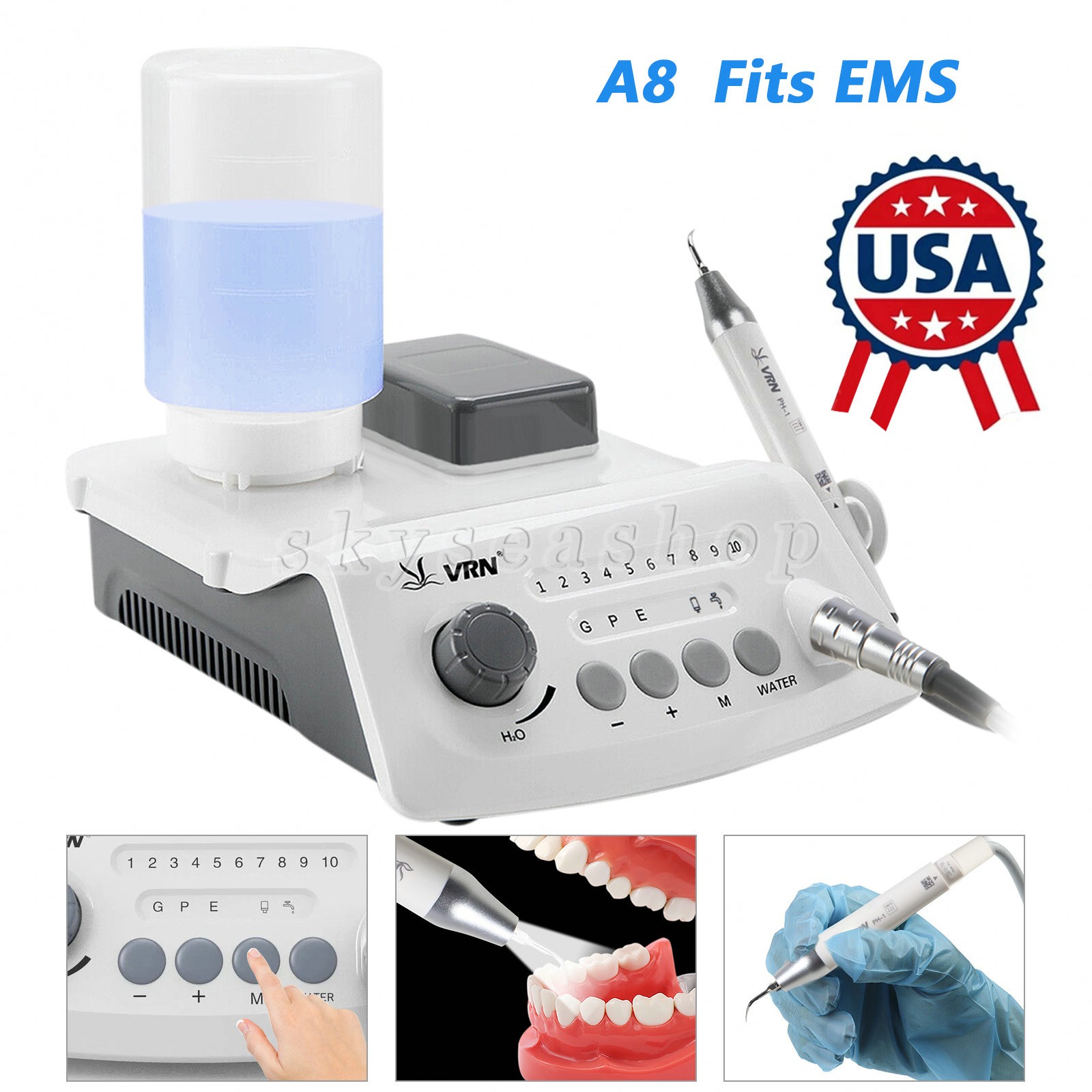 Dental Ultrasonic Scaler & LED Detachable Handpiece Auto Water Supply USA STOCK