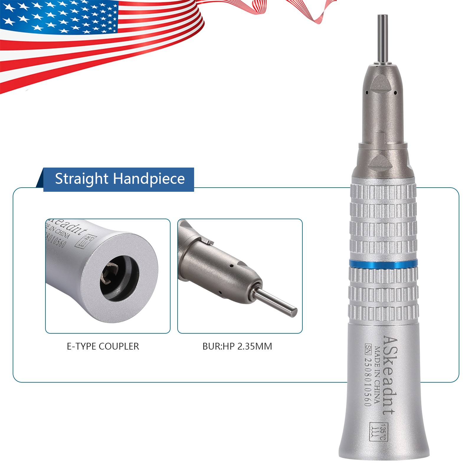 Dental Low Speed handpiece Straight Nose Cone 1:1 Direct Drive YP FDA