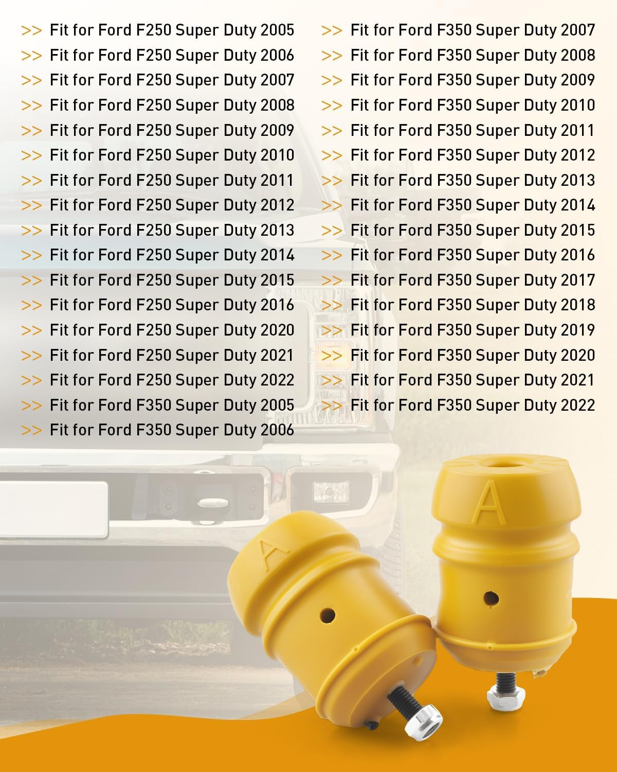Rear Bump Stops 2PCS 2005-2022 Ford F250 F350 Super Duty 7C3Z-4730-A Leaf Spring