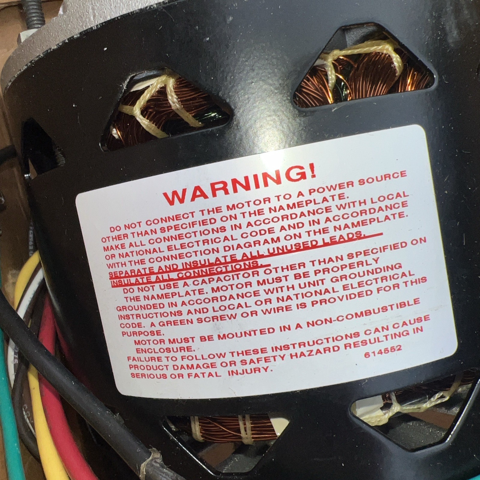 AO Smith 4KA26 Direct Drive Blower Motor Resilient Ring 1/3 hp F48N03A01 1/2×4.5