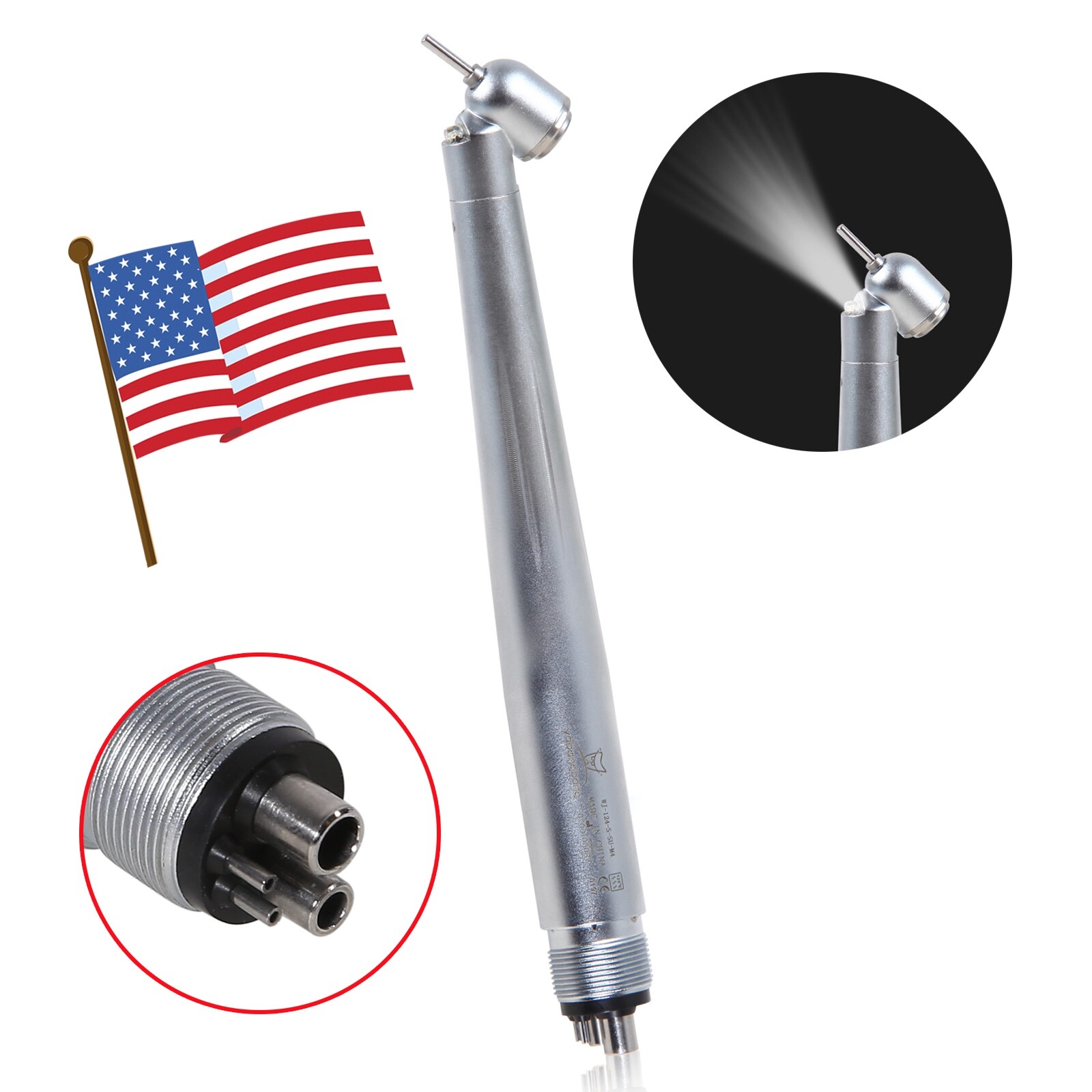 NEW Fit Dental 45° Angle/Big Head Light E-generator Fiber Optic Handpiece TXX