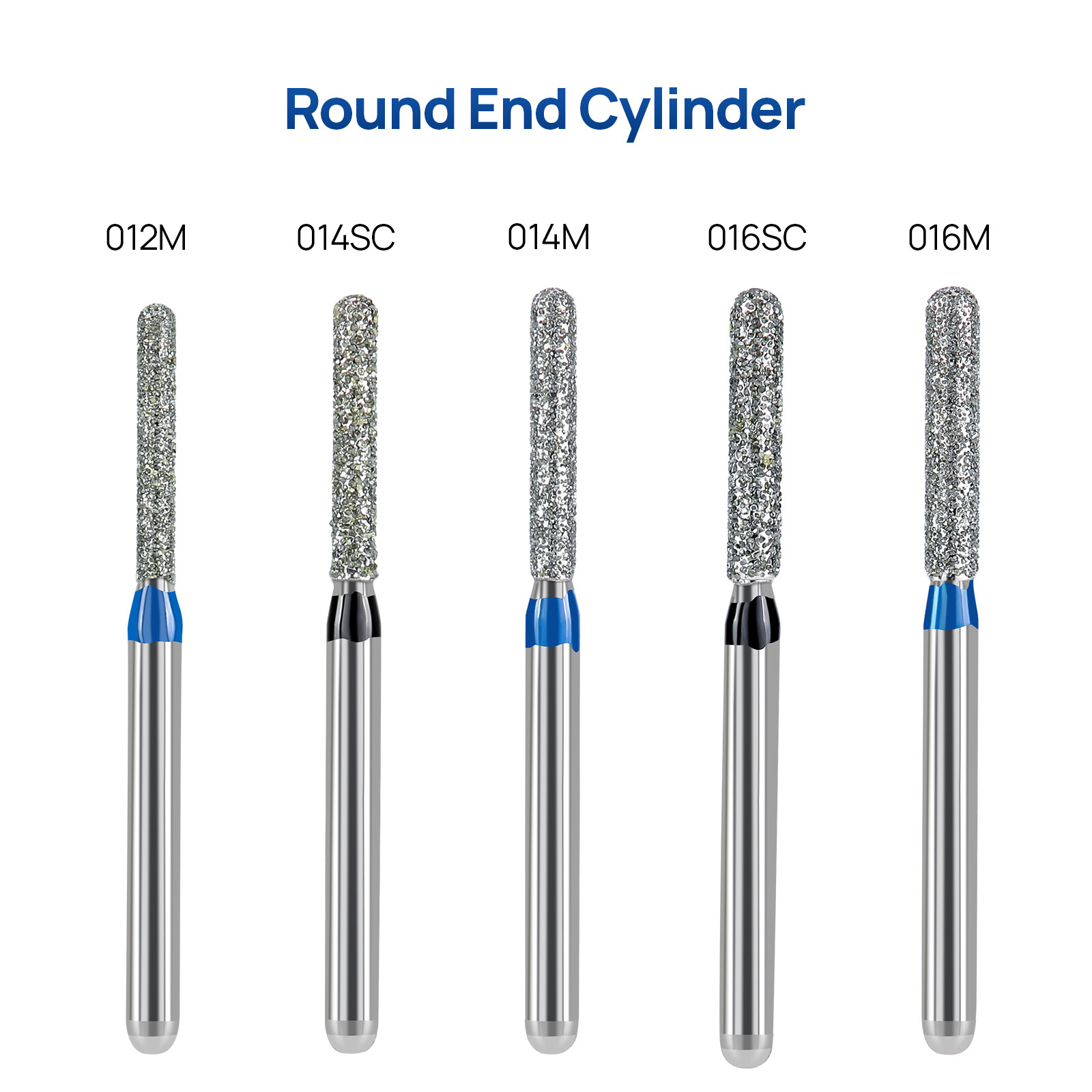 JMU Dental Diamond Burs Round End Cylinder FG(881-012/14/16M/SC) 5Pcs-50Pcs
