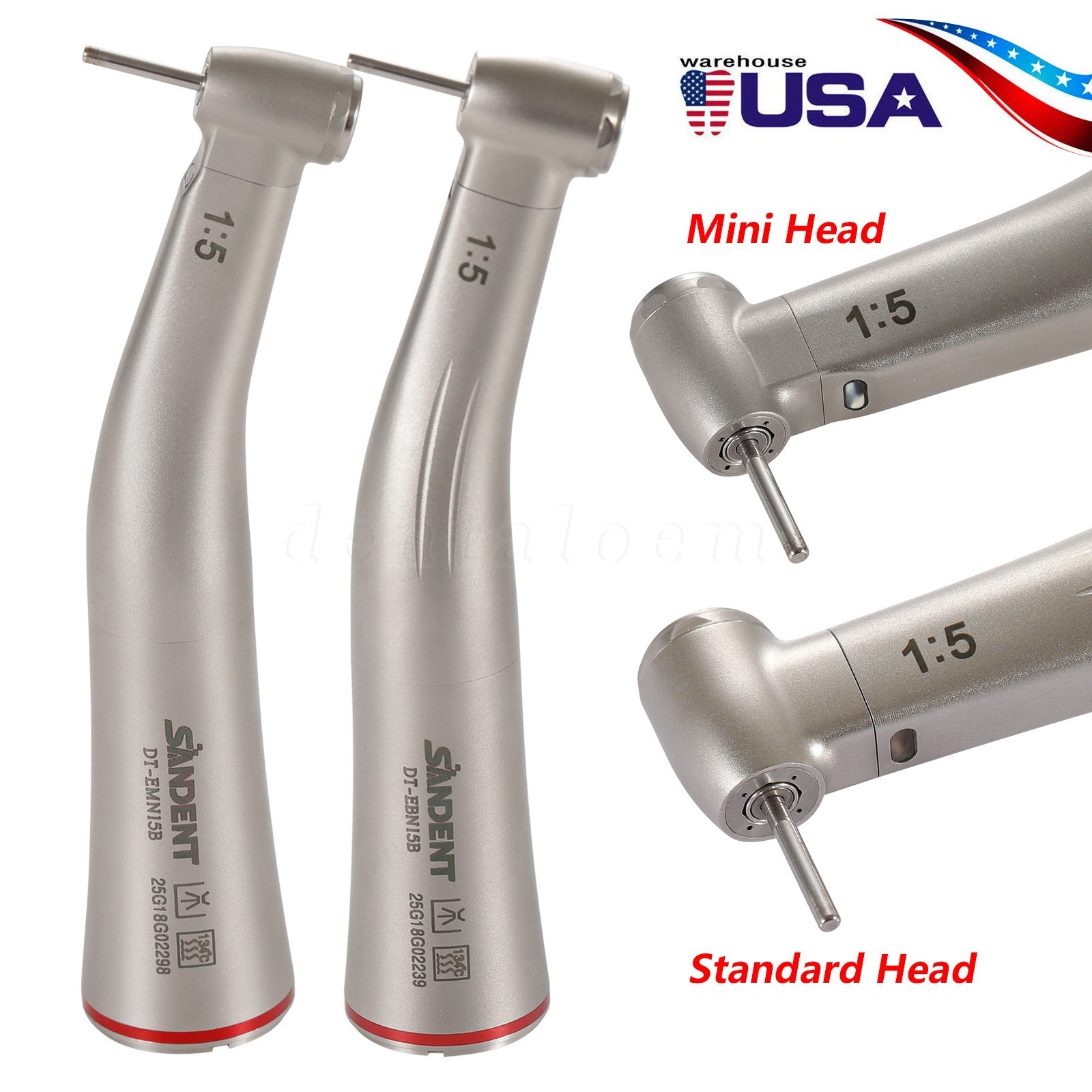 Dental 1:5 Electric Fiber Optic LED Contra Angle Handpiece NSK Style FG Burs DT