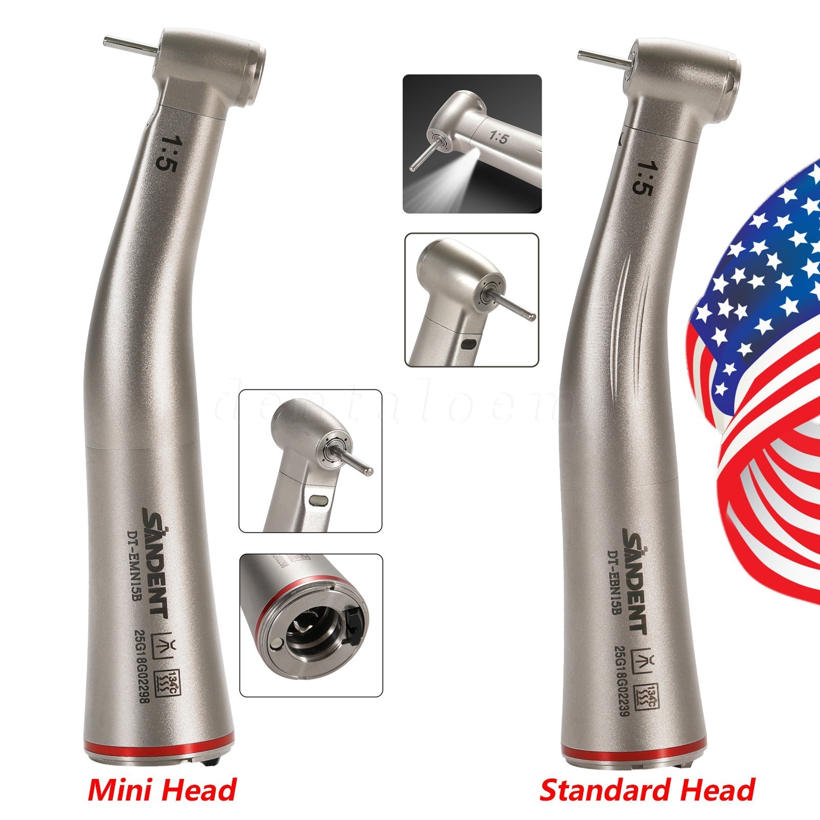 Dental 1:5 Electric Fiber Optic LED Contra Angle Handpiece NSK Style FG Burs DT