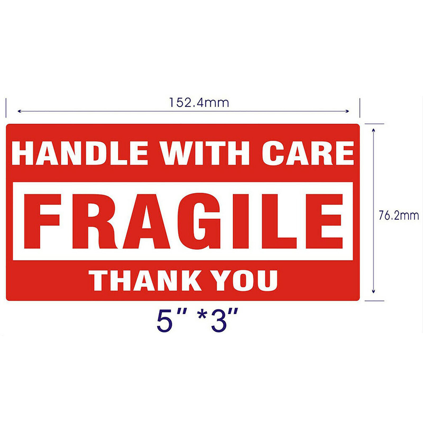 1000 Fragile Stickers 3×5 HANDLE WITH CARE THANK YOU 500 / Roll Warning Labels
