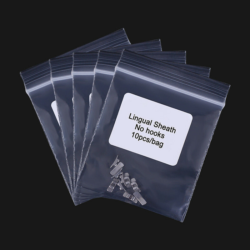 100 Pcs 10 Packs Dental Orthodontic Lingual Sheath No Hook Stainless Steel