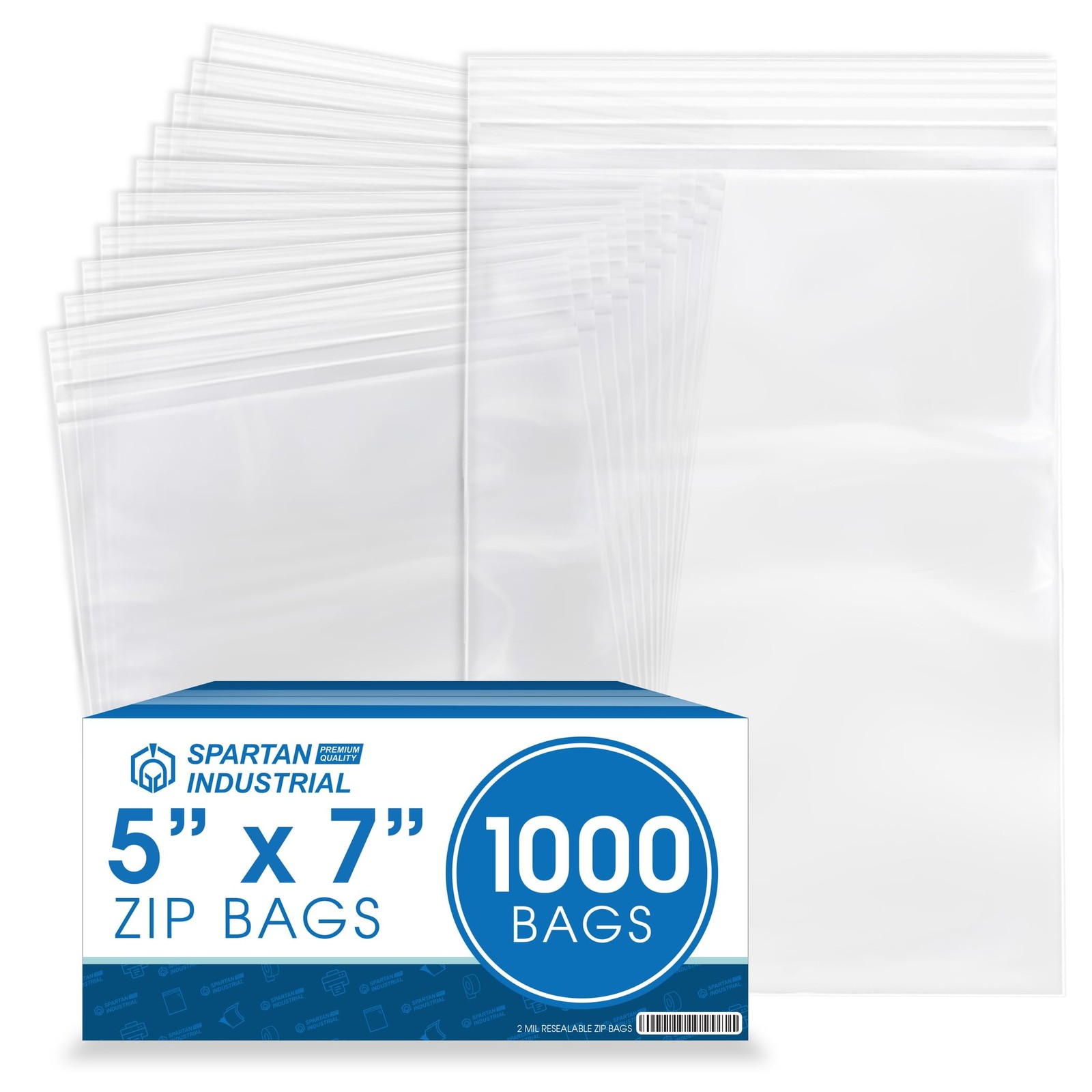 Spartan Industrial – 5” X 7” (1000 Count) 2 Mil Clear 5″ X 7″,