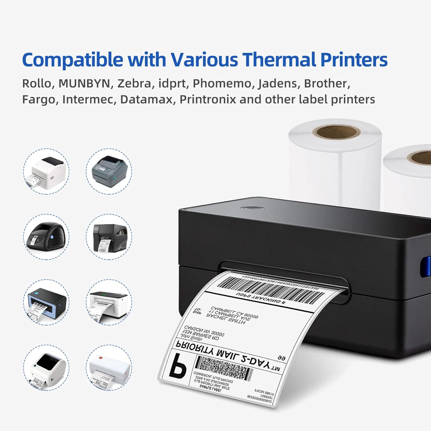 Fanfold & Roll 4″x6″ Direct Thermal Shipping Labels For Zebra Eltron and Rollo