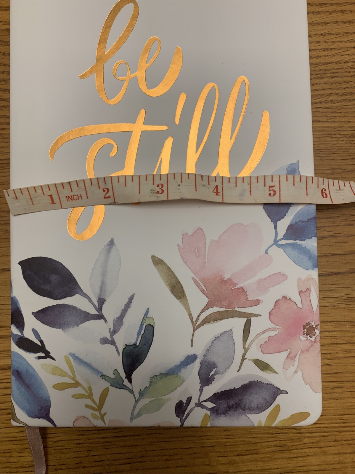 Be Still White Faux Leather Journal Christian Gifts Bible verses floral Diary