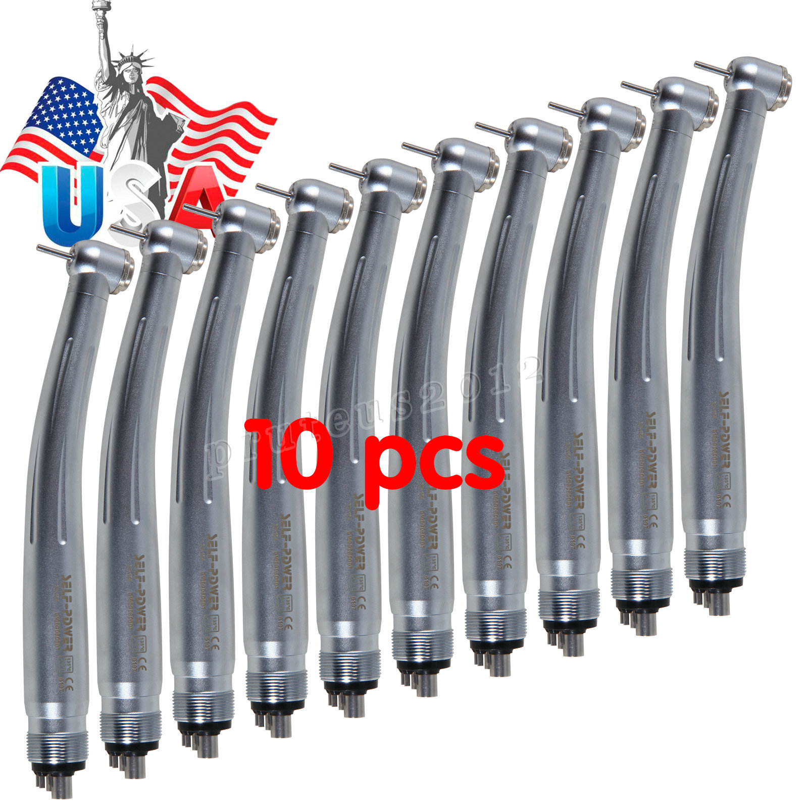 10pcs NSK Style Dental Pana Max High Speed Handpiece 4 Hole Push Button