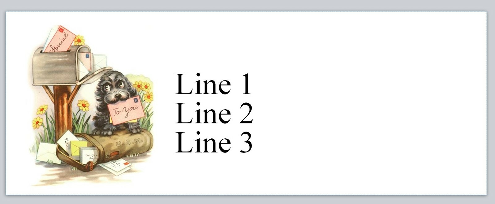 Personalized Address labels Cute Dog mailbox (jx 124)