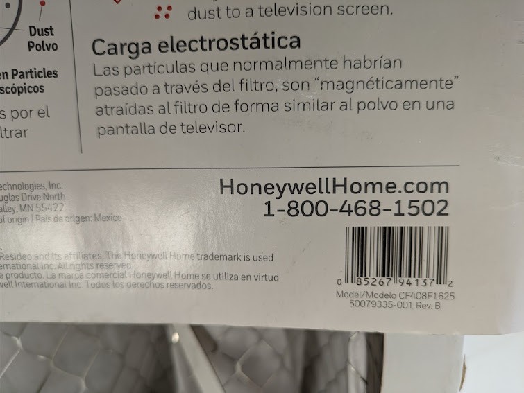 Honeywell 16x25x4 Pleated Furnace Air Filter FPR 8 MERV 8 HVAC Filter 2 Pack