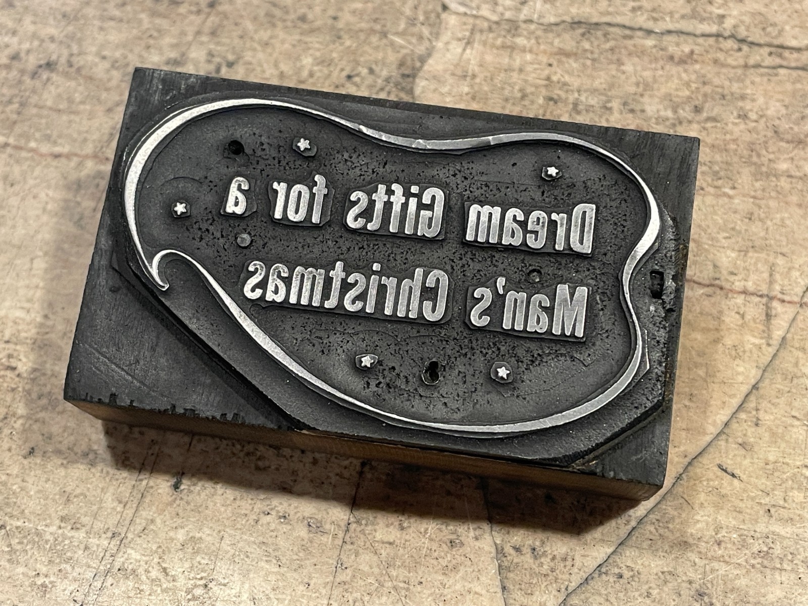 Printing Letterpress Printers Block ‘Dream Gifts For A Man’s Christmas’ (2111)