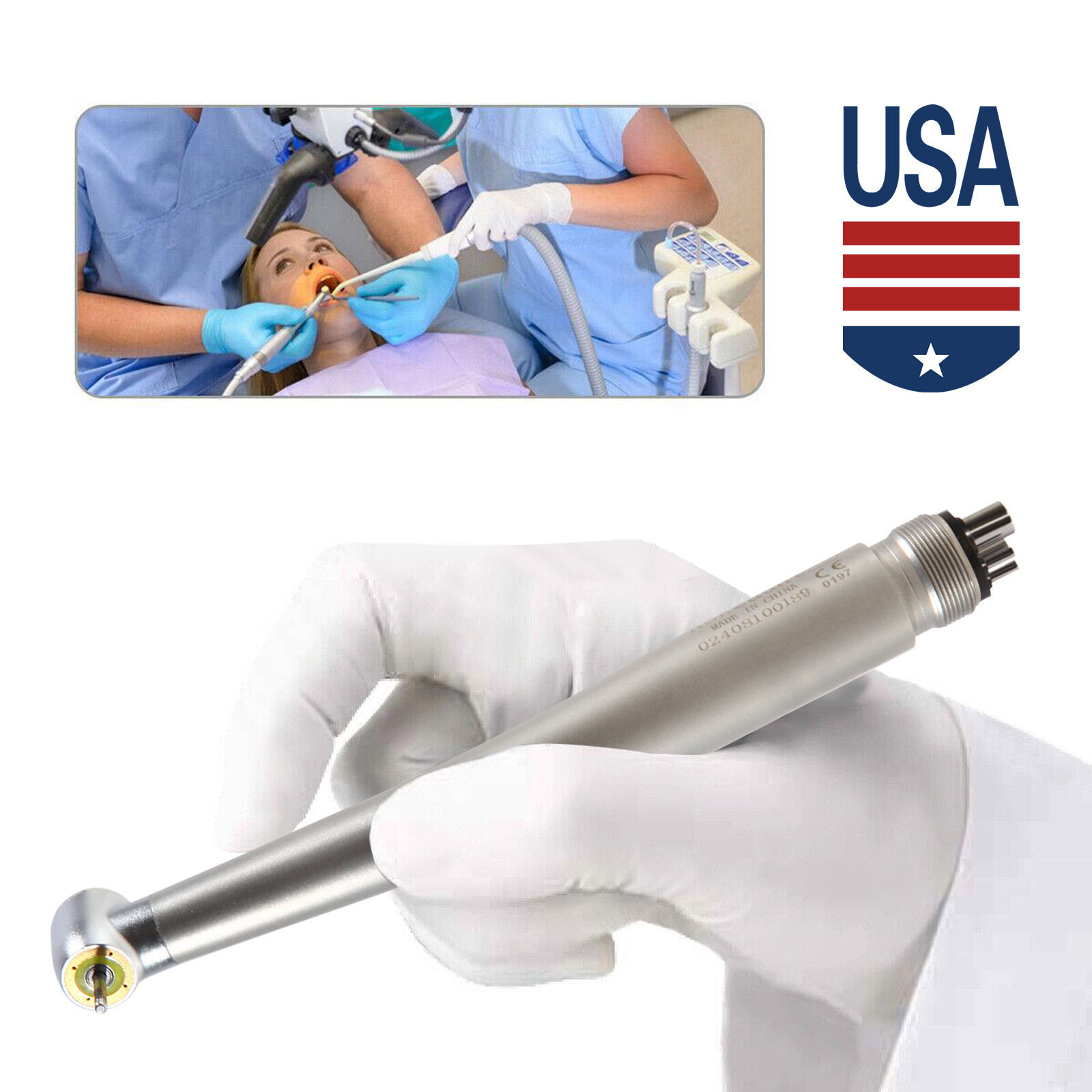 Dental Shadowless Ring LED High Speed Handpiece E-generator 4 Hole Midwest SA