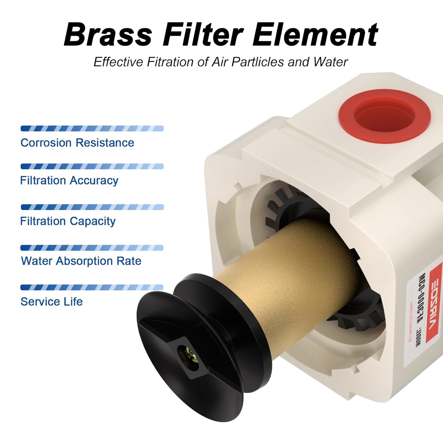 AIRZOE 3/8″ NPT Air Dryer for Compressor Water Separator Filter AF3000