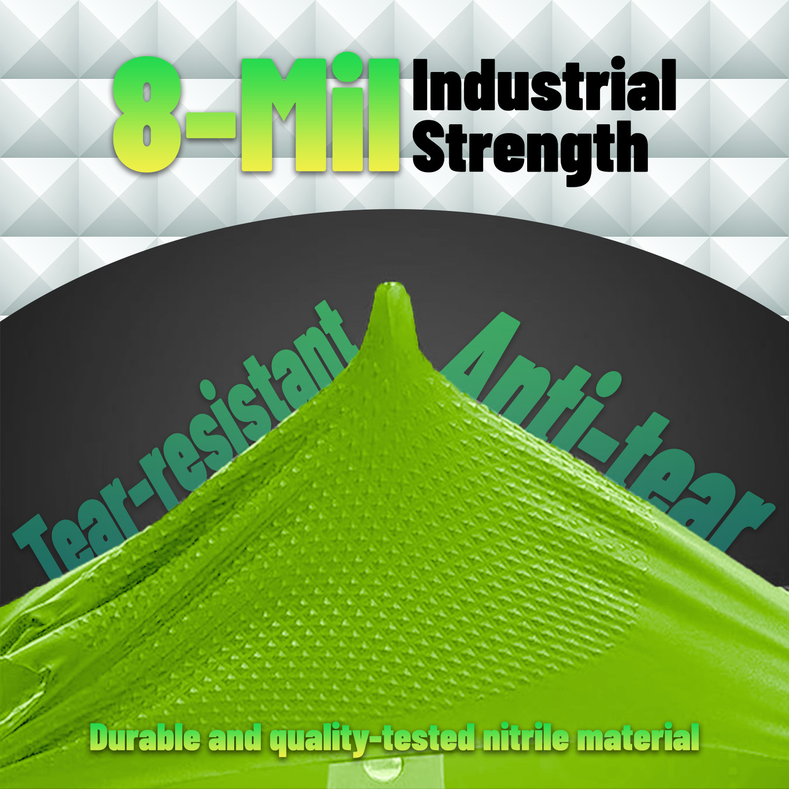 8 Mil Nitrile Gloves 100 Pack Heavy Duty Industrial Work Repair Latex Free Large