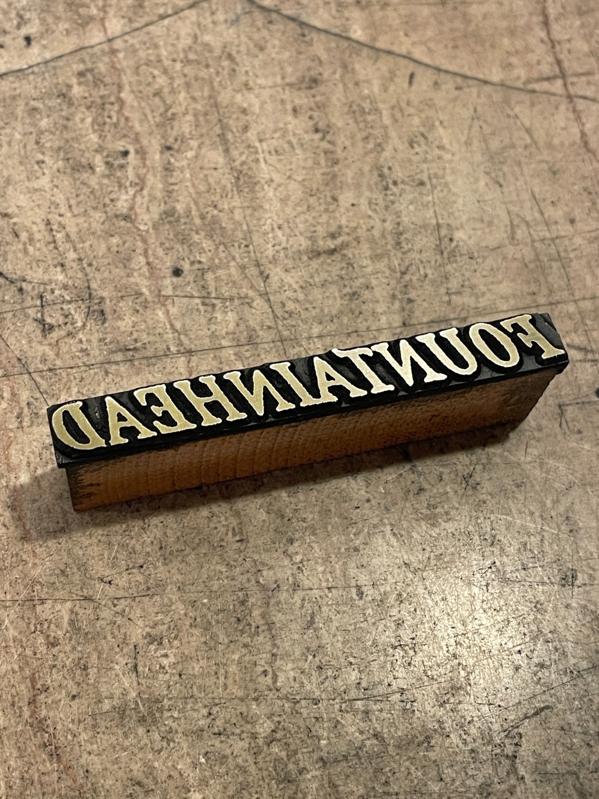 Printing Letterpress Print Block Fountainhead Title Lettering (2970)