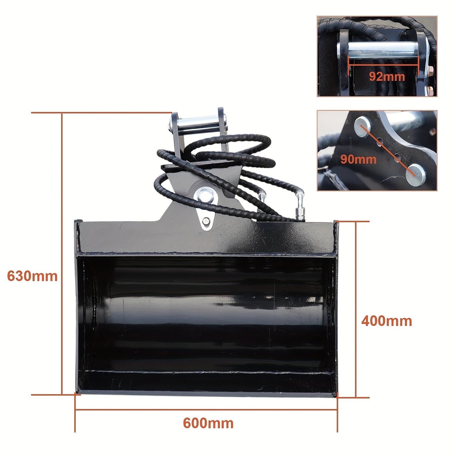 600mm Hydraulic Tilt Bucket for 1-1.5 Ton Mini Excavator Attachment NEW