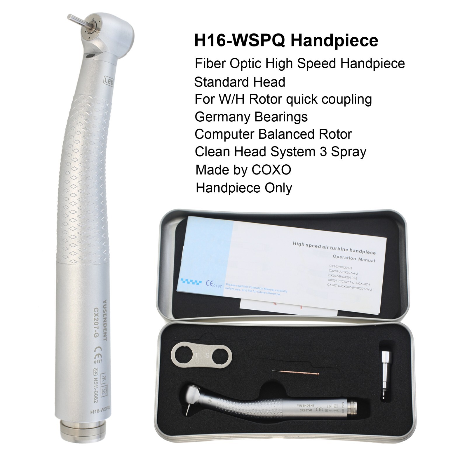 COXO Dental Fiber Optic High Speed Handpiece For KaVo MULTIflex NSK W/H Coupler