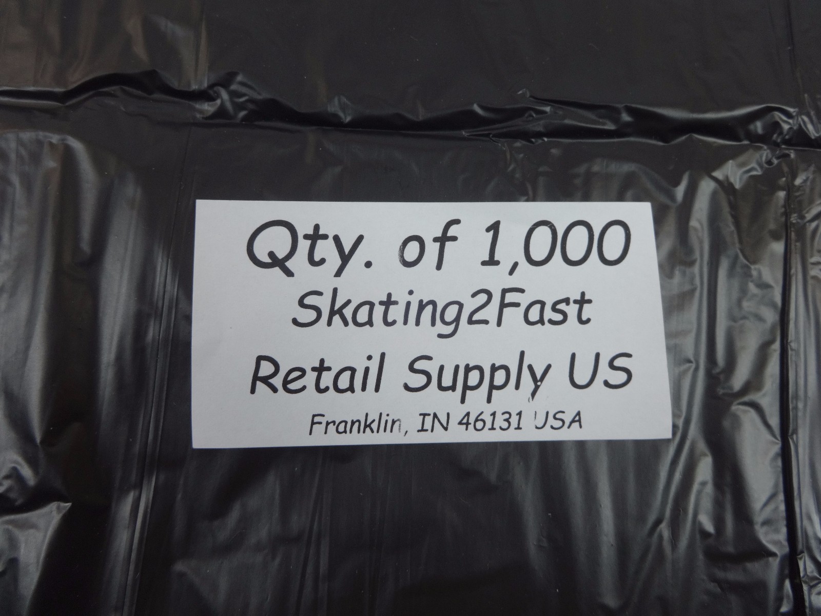 1000 Qty. GRACIAS Plastic T-Shirt Bags 1/6 Black with Handles 11.5″ x 6.5″ x 22″