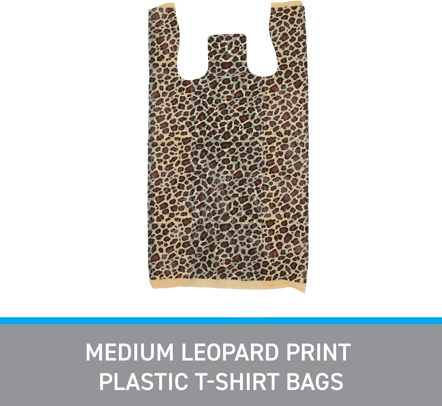 Plastic Shopping Bags 1000 Cheetah Leopard Grocery Merchandise 11 ½” x 6″ x 21″