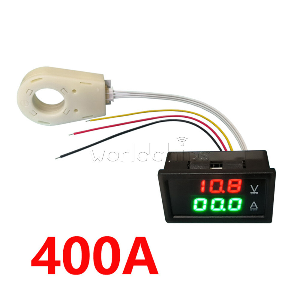 DC0-300V 50/100/200/400A Digital Current Voltage Meter Hall Ammeter Voltmeter