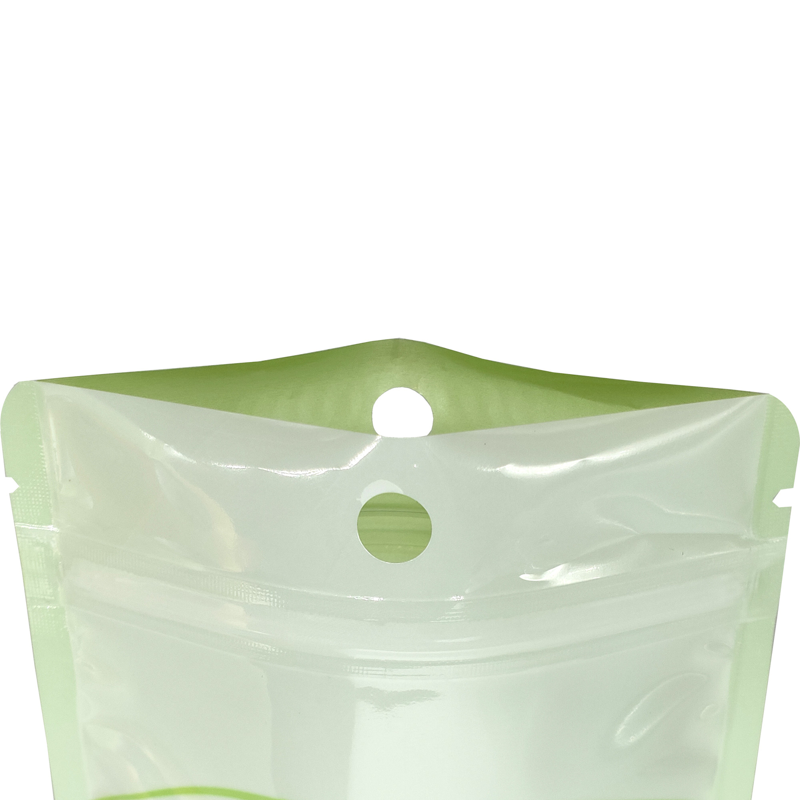 Clear Green Resealable Zip Poly Plastic Bag Pouch Hang Hole Option